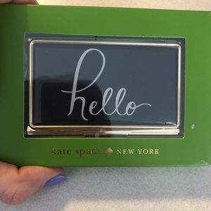 BNWT Kate Spade “hello” business card holder